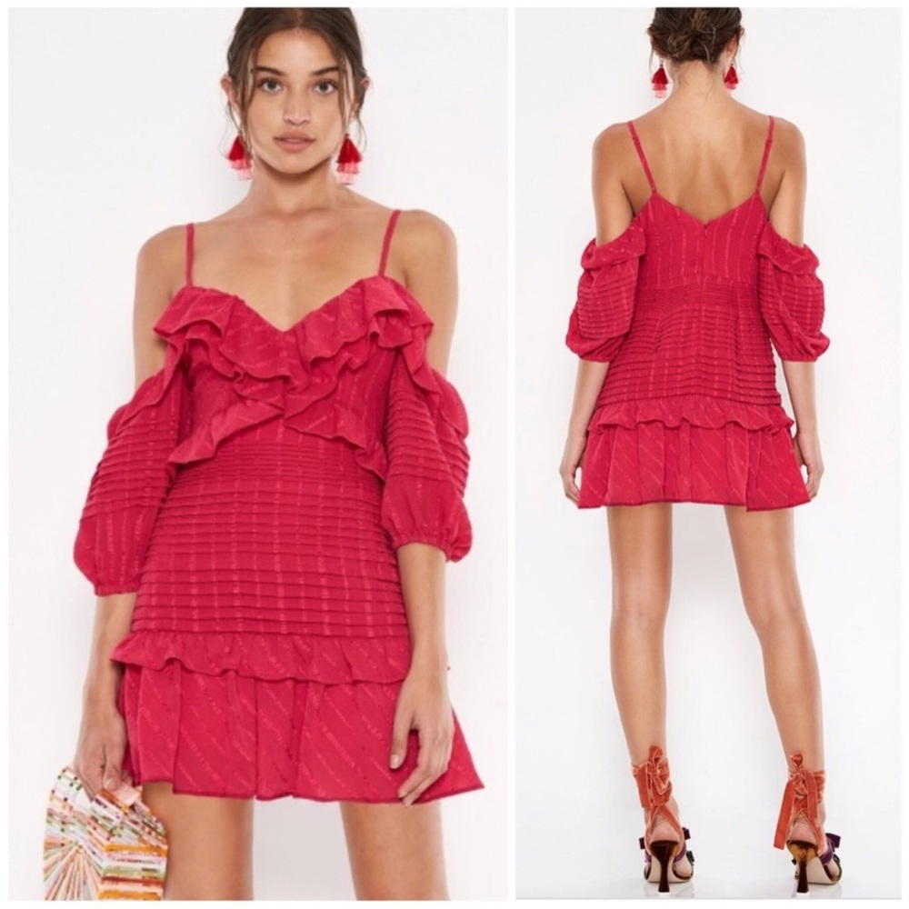 Elegant Red Ruffle Dress